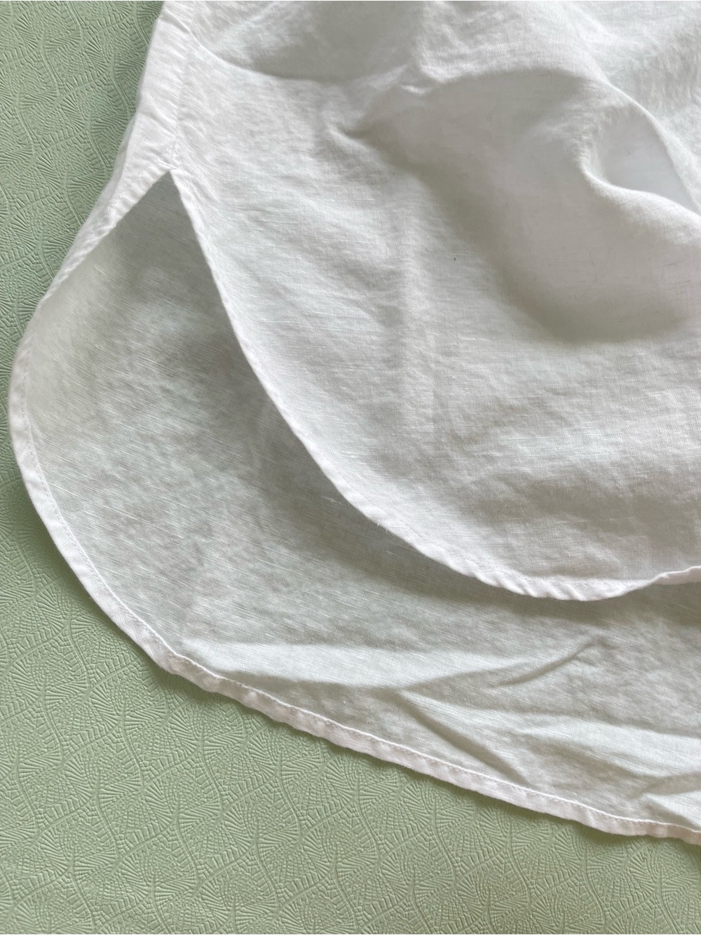 J. Crew White Linen Blend Popover Collared Top - Picture 3 of 7